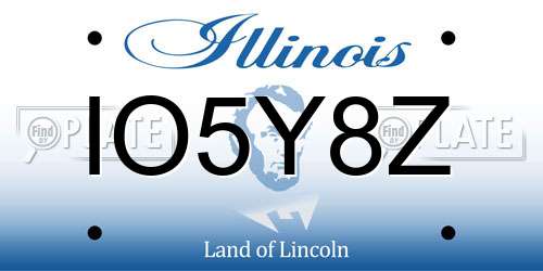 IO5Y8Z Illinois License Plate