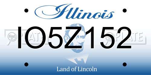 IO5Z152 Illinois License Plate