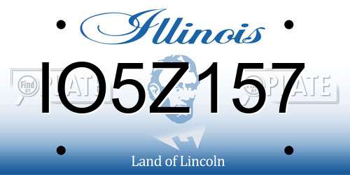 IO5Z157 Illinois License Plate
