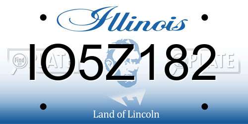 IO5Z182 Illinois License Plate