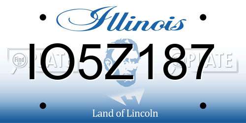 IO5Z187 Illinois License Plate