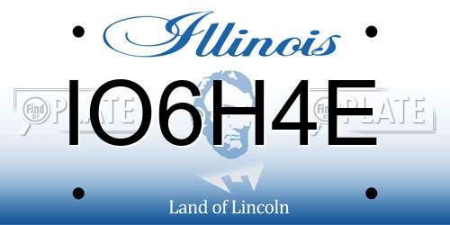 IO6H4E Illinois License Plate