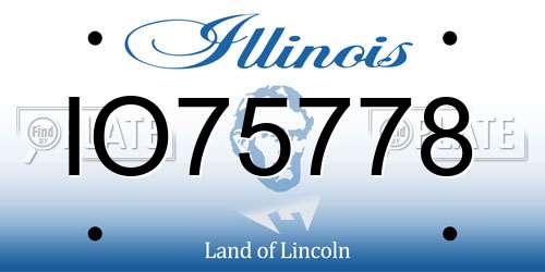 IO75778 Illinois License Plate
