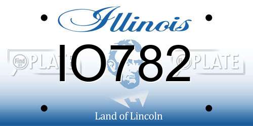 IO782 Illinois License Plate