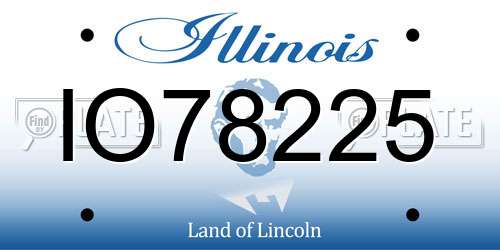 IO78225 Illinois License Plate