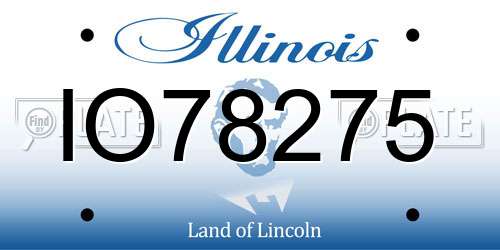 IO78275 Illinois License Plate