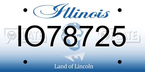 IO78725 Illinois License Plate