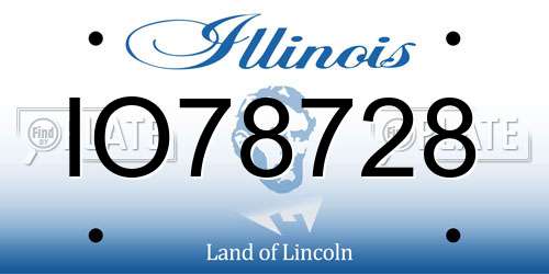 IO78728 Illinois License Plate