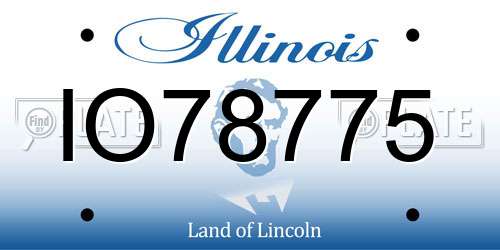 IO78775 Illinois License Plate