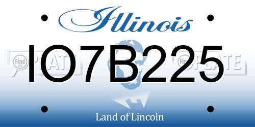 IO7B225 Illinois License Plate