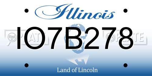 IO7B278 Illinois License Plate