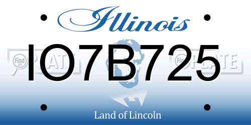 IO7B725 Illinois License Plate