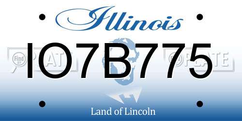 IO7B775 Illinois License Plate
