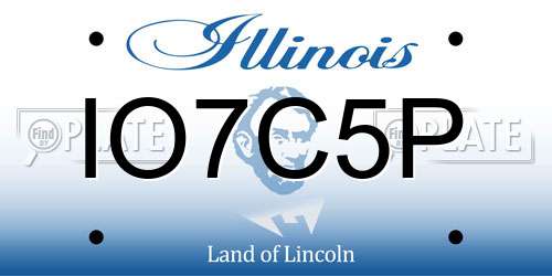 IO7C5P Illinois License Plate