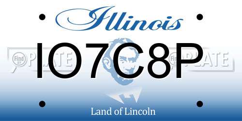 IO7C8P Illinois License Plate