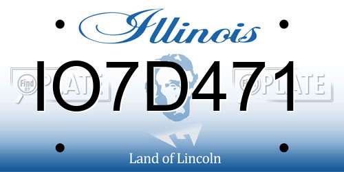 IO7D471 Illinois License Plate