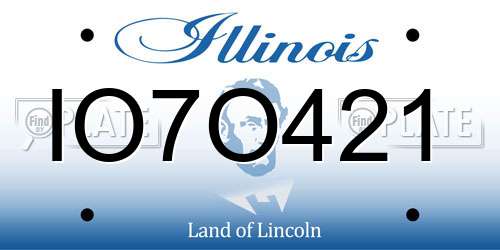 IO7O421 Illinois License Plate