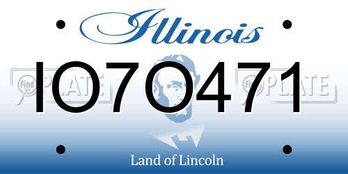 IO7O471 Illinois License Plate