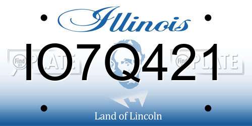 IO7Q421 Illinois License Plate