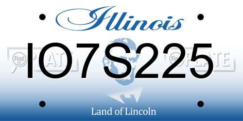 IO7S225 Illinois License Plate