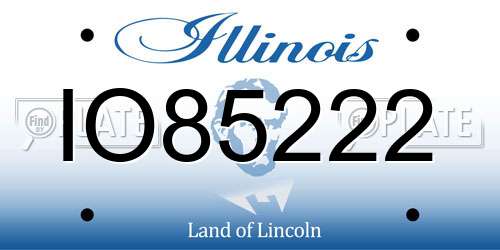 IO85222 Illinois License Plate