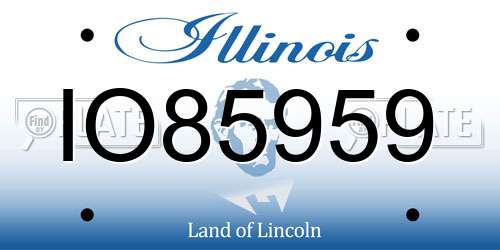 IO85959 Illinois License Plate