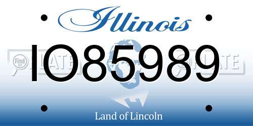 IO85989 Illinois License Plate
