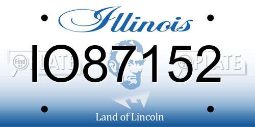 IO87152 Illinois License Plate