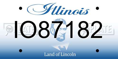 IO87182 Illinois License Plate