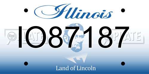 IO87187 Illinois License Plate