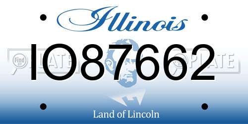 IO87662 Illinois License Plate