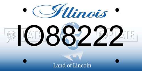 IO88222 Illinois License Plate