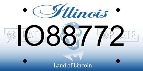 IO88772 Illinois License Plate