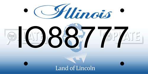 IO88777 Illinois License Plate