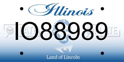 IO88989 Illinois License Plate