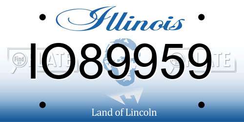 IO89959 Illinois License Plate