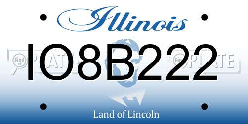 IO8B222 Illinois License Plate