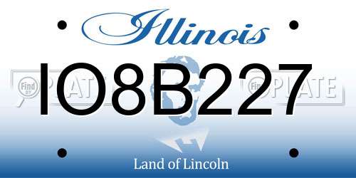 IO8B227 Illinois License Plate