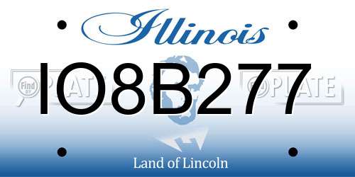 IO8B277 Illinois License Plate