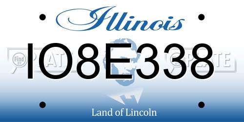 IO8E338 Illinois License Plate