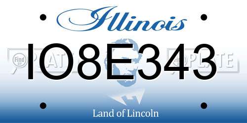 IO8E343 Illinois License Plate