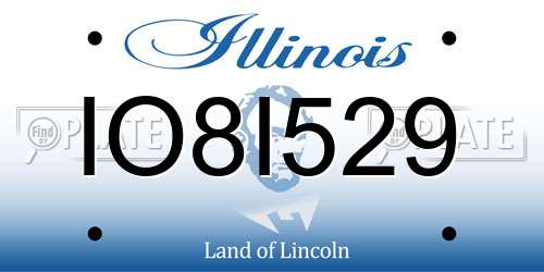 IO8I529 Illinois License Plate