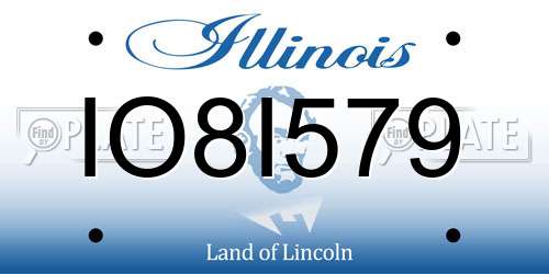 IO8I579 Illinois License Plate