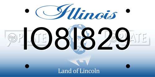 IO8I829 Illinois License Plate