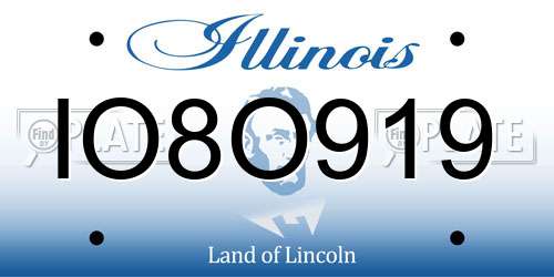IO8O919 Illinois License Plate