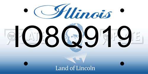 IO8Q919 Illinois License Plate