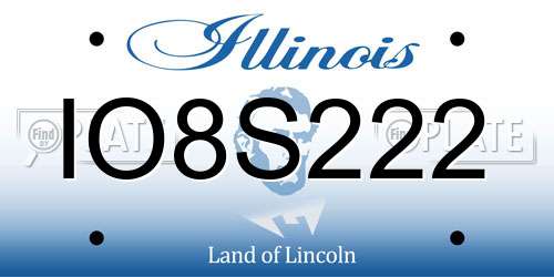 IO8S222 Illinois License Plate