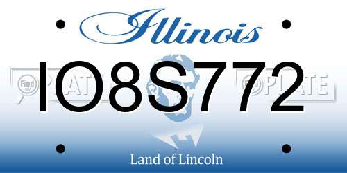 IO8S772 Illinois License Plate