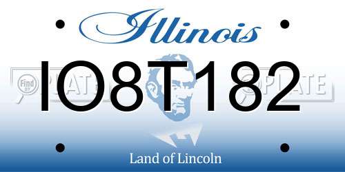 IO8T182 Illinois License Plate