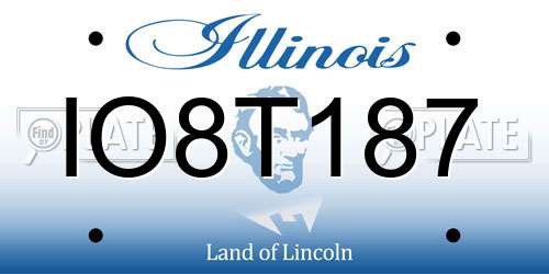 IO8T187 Illinois License Plate
